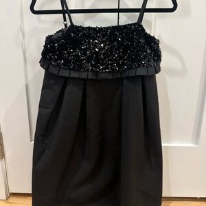 Black Sequin Strap Dress